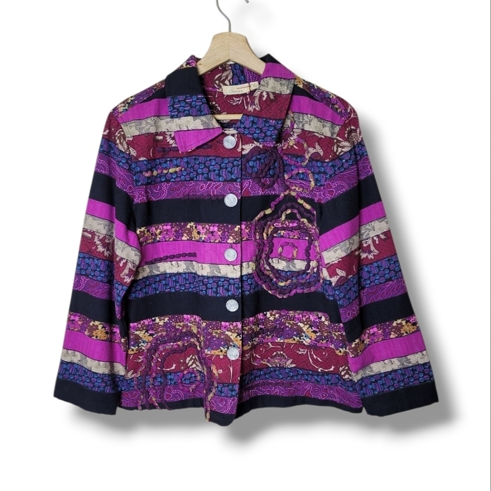 Choices Eclectic Textured Jacket Size M